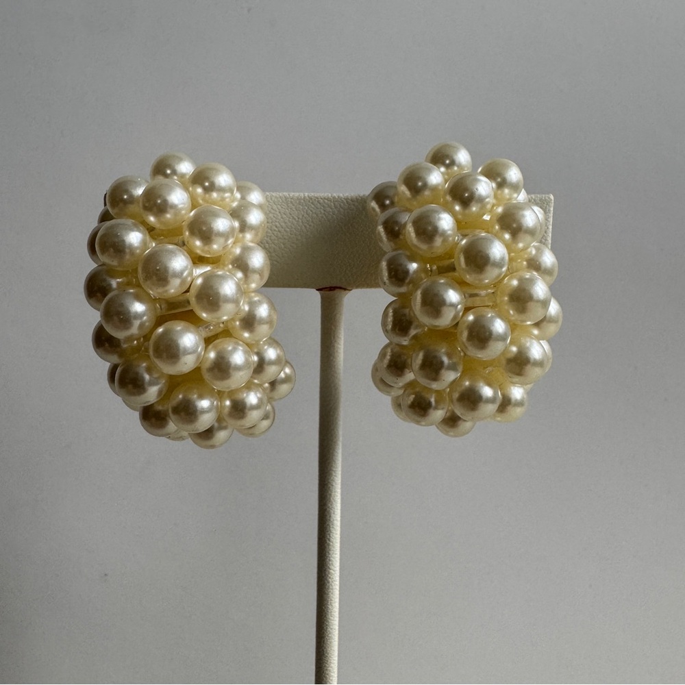 Vintage Pearl Cluster Earrings